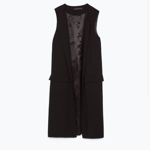 Zara Long Waistcoat Sleeveless Jacket with Slits